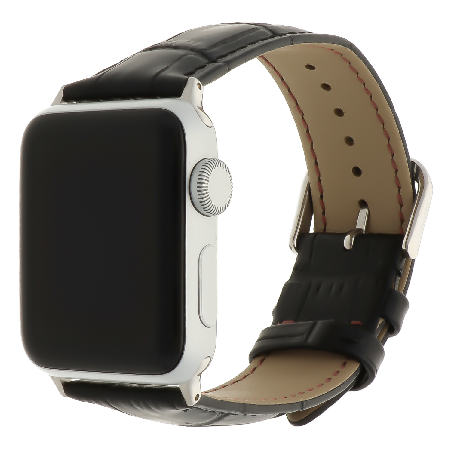 Apple Watch Leather Crocodile Strap - Black