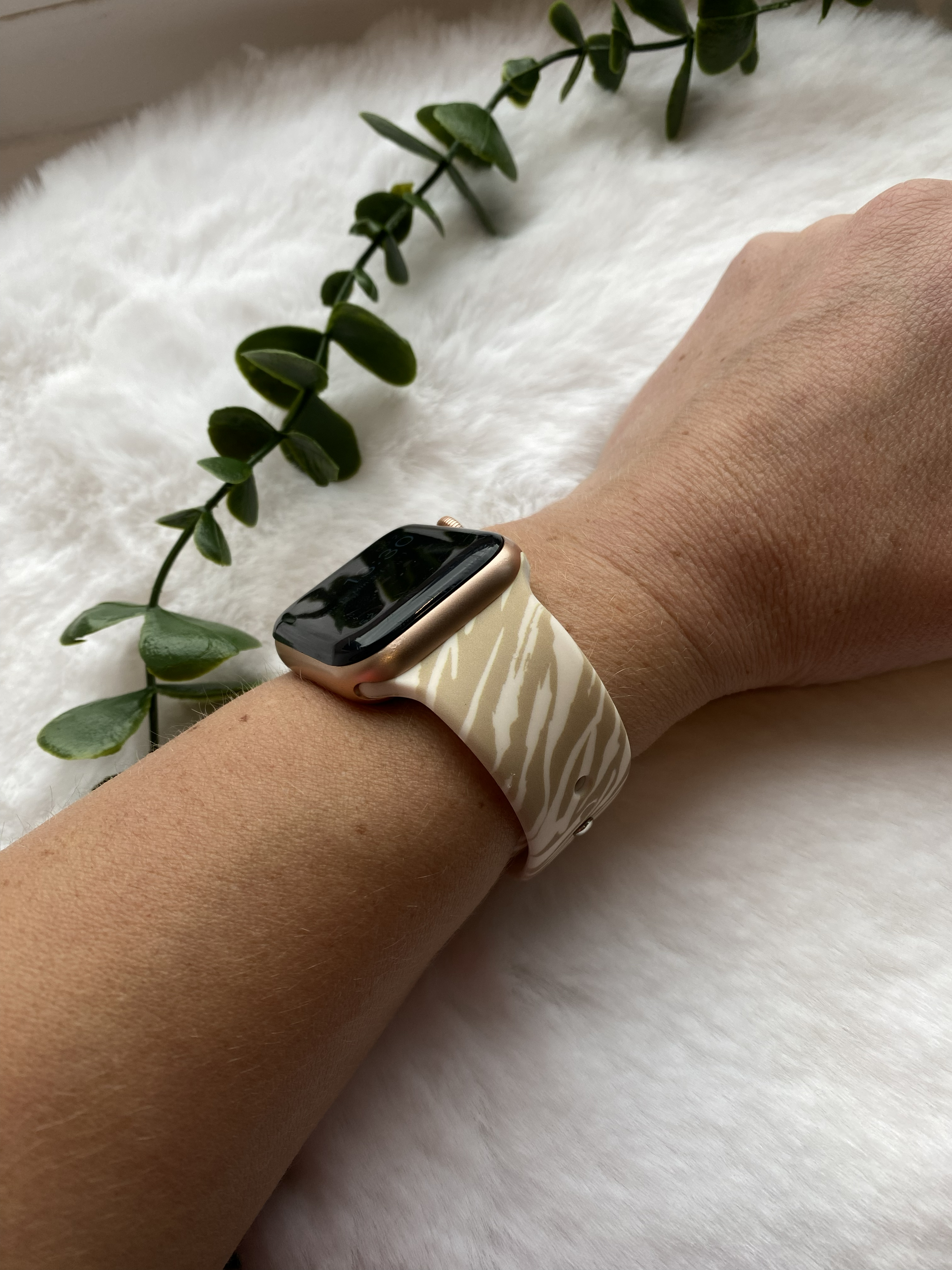 Apple Watch Print Sport Strap - Zebra Beige