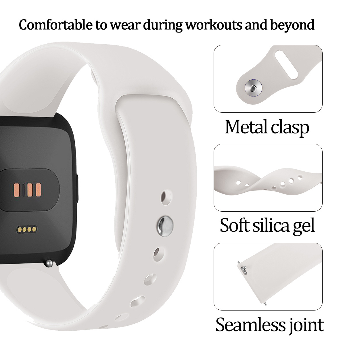 Fitbit Versa Silicone Sport Strap - Apricot